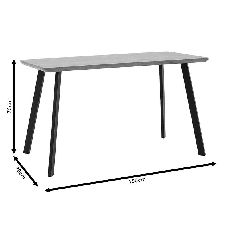 Tραπέζι Adira MDF sonoma-μαύρο 150x90x75εκ - Image 5