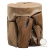 Σκαμπό Arteco pakoworld χειροποίητο teak ξύλο φυσικό 35x35x40εκ 238-000001