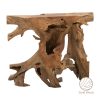 Κονσόλα Root pakoworld χειροποίητη teak ξύλο φυσικό 100x40x80εκ 238-000002