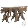 Κονσόλα Root pakoworld χειροποίητη teak ξύλο φυσικό 150x40x80εκ 238-000003