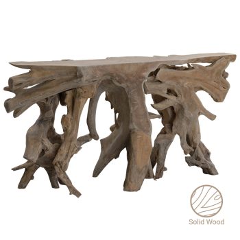 Κονσόλα Root pakoworld χειροποίητη teak ξύλο φυσικό 150x40x80εκ 238-000003