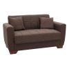 Kαναπές κρεβάτι Beverly pakoworld 2θέσιος ύφασμα καφέ 153x80x78εκ 245-000006