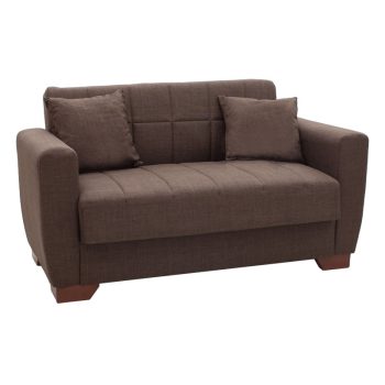 Kαναπές κρεβάτι Beverly pakoworld 2θέσιος ύφασμα καφέ 153x80x78εκ 245-000006