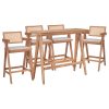 Τραπεζαρία μπαρ Winslow I pakoworld σετ 5τεμ ξύλο rubberwood ανοιχτό καρυδί 120x45x100εκ 247-000017