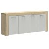 Μπουφές Haven pakoworld sonoma-λευκό 180x40x80εκ 248-000006