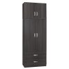 Ντουλάπα δίφυλλη και πατάρι Zelia pakoworld wenge 79x42x240εκ. 249-000043