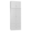 Ντουλάπα δίφυλλη και πατάρι Zelia pakoworld λευκό 79x42x240εκ. 249-000044