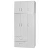 Ντουλάπα τρίφυλλη και πατάρι Zelia pakoworld λευκό 90x42x240εκ. 249-000046