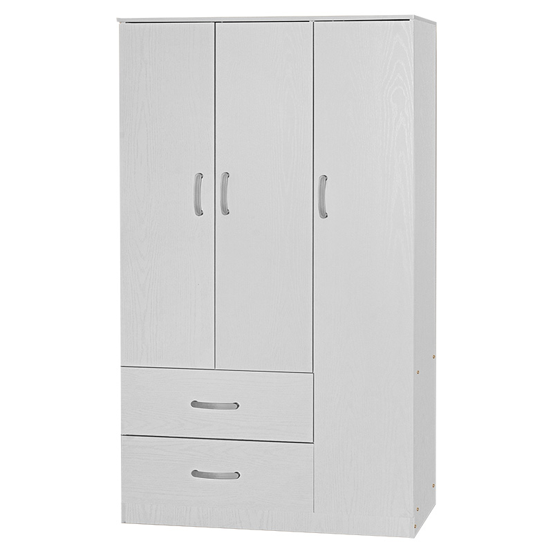 Ντουλάπα τρίφυλλη και πατάρι Zelia λευκό 90x42x240εκ. - Image 3