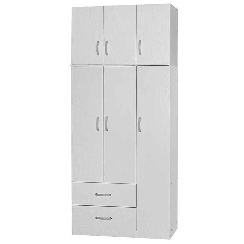 Ντουλάπα τρίφυλλη και πατάρι Zelia pakoworld λευκό 90x42x240εκ. 249-000046