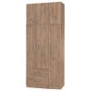 Ντουλάπα τρίφυλλη και πατάρι Zelia pakoworld φυσικό 90x42x240εκ. 249-000048