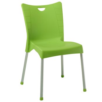 Καρέκλα Crafted pakoworld PP πράσινο-αλουμίνιο γκρι 253-000039
