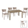 Τραπεζαρία κήπου Explore-Ignite pakoworld σετ 7τεμ PP cappuccino 150x90x73