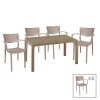 Τραπεζαρία κήπου Explore-Frontline pakoworld σετ 7τεμ PP cappuccino 150x90x73