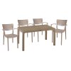 Τραπεζαρία κήπου Explore-Frontline pakoworld σετ 5τεμ PP cappuccino 150x90x73