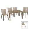 Τραπεζαρία κήπου Explore-Confident pakoworld σετ 7τεμ PP cappuccino 150x90x73