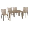 Τραπεζαρία κήπου Explore-Confident pakoworld σετ 5τεμ PP cappuccino 150x90x73
