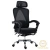 Καρέκλα γραφείου διευθυντή με υποπόδιο Titan pakoworld Premium Quality ύφασμα-mesh χρώμα μαύρο 256-000003