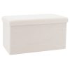 Σκαμπό-μπαούλο Forward pakoworld ύφασμα μπουκλέ ivory 76.5x38x37.5εκ 257-000004