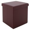 Σκαμπό-μπαούλο Crystal pakoworld pu σκούρο καφέ 38x38x38εκ 257-000011