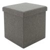 Σκαμπό-μπαούλο Crystal pakoworld ύφασμα γκρι 38x38x38εκ 257-000013