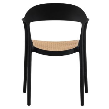 Alternative view of Πολυθρόνα Ember στοιβαζόμενη  με UV protection PP μπεζ-μαύρο 52.5x56.5x81εκ.