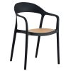 Πολυθρόνα Ember pakoworld με UV protection PP μπεζ-μαύρο 52.5x56.5x81εκ. 262-000006