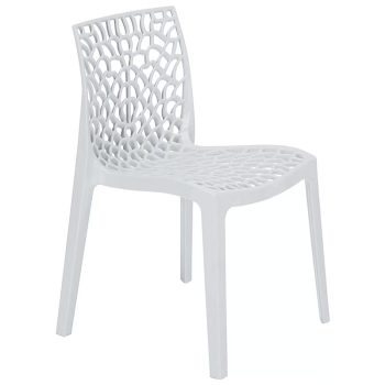 Καρέκλα Hush pakoworld με UV protection PP λευκό 50.5x54x79.5εκ. 262-000009