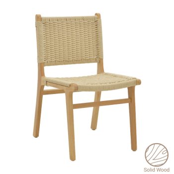 Καρέκλα Julien pakoworld rubberwood φυσικό-έδρα φυσικό σχοινί 61x54x85εκ 263-000007