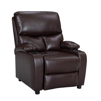 Πολυθρόνα relax με ποτηροθήκη Gartia pakoworld  καφέ PU 79x94x102εκ 269-000002