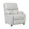 Πολυθρόνα relax με ποτηροθήκη Gartia pakoworld λευκό PU 79x94x102εκ 269-000003