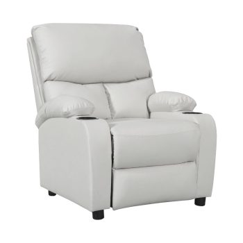 Πολυθρόνα relax με ποτηροθήκη Gartia pakoworld λευκό PU 79x94x102εκ 269-000003