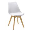 Καρέκλα Gaston pakoworld PP-PU λευκό-φυσικό πόδι 53.5x48.5x83εκ 271-000001