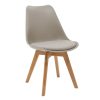 Καρέκλα Gaston pakoworld PP-PU γκρι-φυσικό πόδι 53.5x48.5x83εκ 271-000003