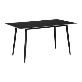 Τραπέζι Gustas pakoworld μαύρο μαρμάρου sintered stone -πόδι μαύρο μέταλλο 120x60x75εκ 278-000007