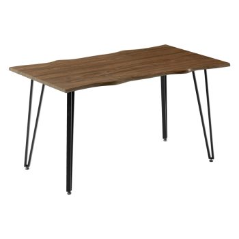 Τραπέζι Izzac pakoworld επιφάνεια MDF sonoma-πόδι μαύρο μέταλλο 140x80x76εκ 278-000011