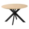 Τραπέζι Jeston pakoword MDF sonoma-πόδ μαύρο μέταλλο Φ120x75εκ 278-000012
