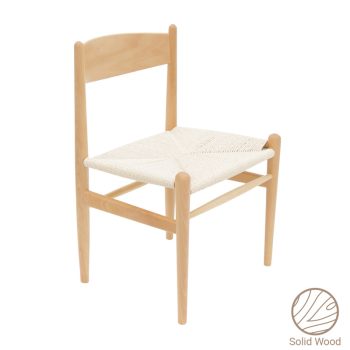 Καρέκλα Conan pakoworld φυσικό ξύλο oξιάς-έδρα φυσικό σχοινί 52x46x78εκ 281-000001