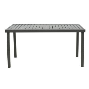 Alternative view of Τραπέζι Kliton  αλουμινίου ανθρακί 150x80x74εκ