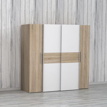 Alternative view of Ντουλάπα ρούχων Closet  τετράφυλλη sonoma oak-λευκό μελαμίνης 200x61.5x190.5εκ