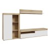 Σύνθετο σαλονιού Zorbi pakoworld λευκό-sonoma oak μελαμίνης 265x41x158.5εκ 318-000011