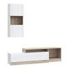 Σύνθετο σαλονιού Halmi pakoworld λευκό-oak μελαμίνης 180x39x190εκ 318-000012