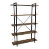 Βιβλιοθήκη Reson pakoworld oak-μαύρο μελαμίνης 120x34x180εκ 321-000001