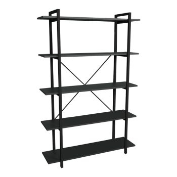 Βιβλιοθήκη Reson pakoworld ανθρακί-μαύρο μελαμίνης 120x34x180εκ 321-000002