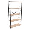 Βιβλιοθήκη Tikilmo pakoworld oak-μαύρο μελαμίνης 88x34x180εκ 321-000003