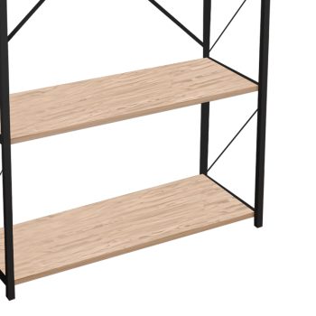 Alternative view of Βιβλιοθήκη Tikilmo  oak μελαμίνης-μαύρο μέταλλο 88x34x180εκ