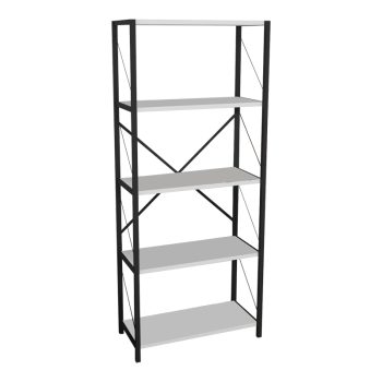 Βιβλιοθήκη Draizy pakoworld λευκό-μαύρο μελαμίνης 60x30x150εκ 321-000006