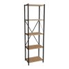 Βιβλιοθήκη Glase pakoworld oak-μαύρο μελαμίνης 40x30x150εκ 321-000008