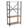 Βιβλιοθήκη Jackrey pakoworld oak-μαύρο μελαμίνης 60x30x114εκ 321-000010