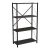 Βιβλιοθήκη Jackrey pakoworld ανθρακί-μαύρο μελαμίνης 60x30x114εκ 321-000011